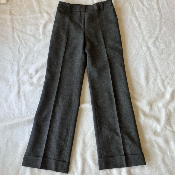 Ann Taylor Gray Wool Blend Business Pant Suit Blazer | Wide Leg Pants Size 2 - Picture 7 of 14
